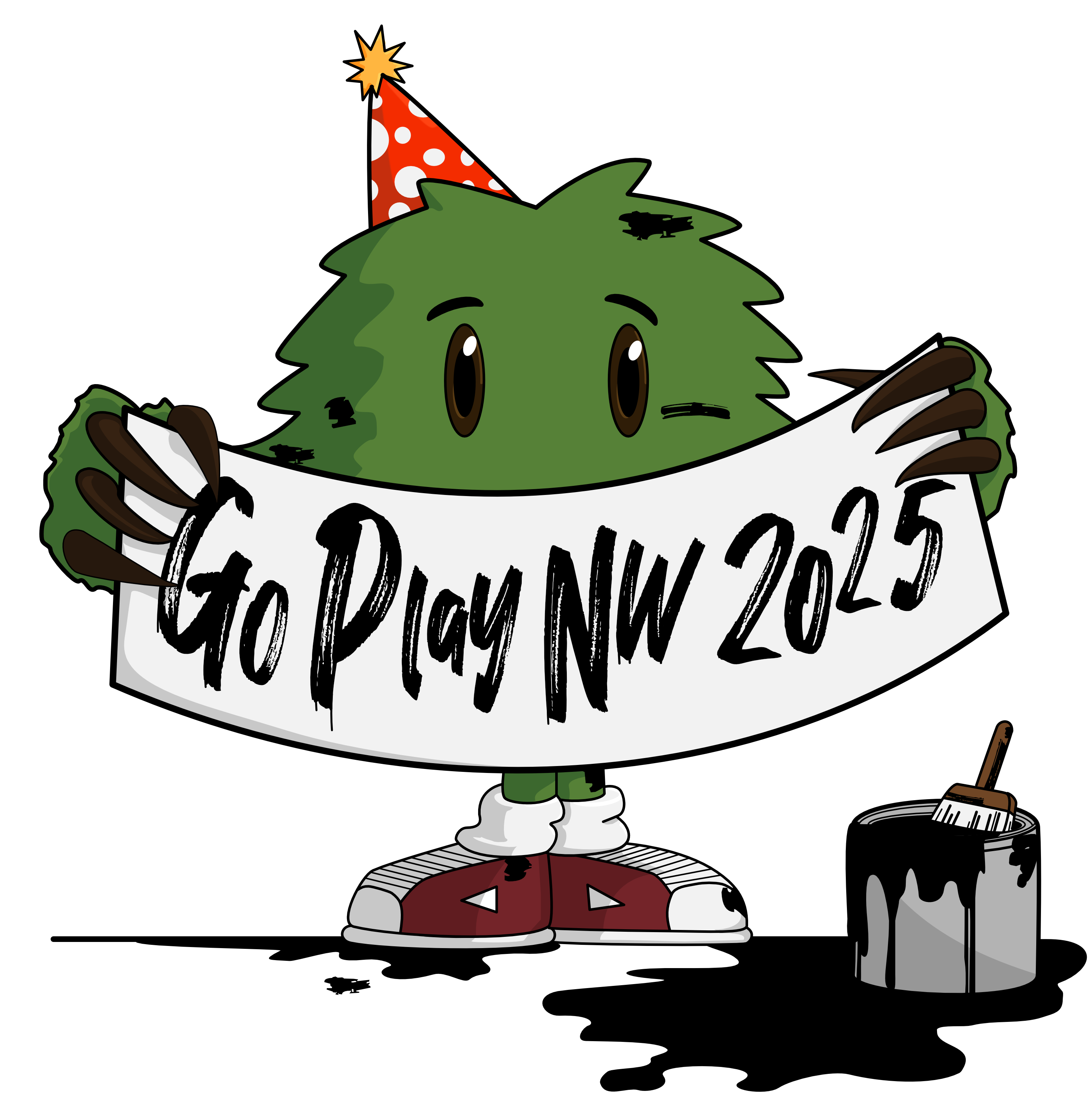 Go holding a banner saying 'Go Play NW 2025'